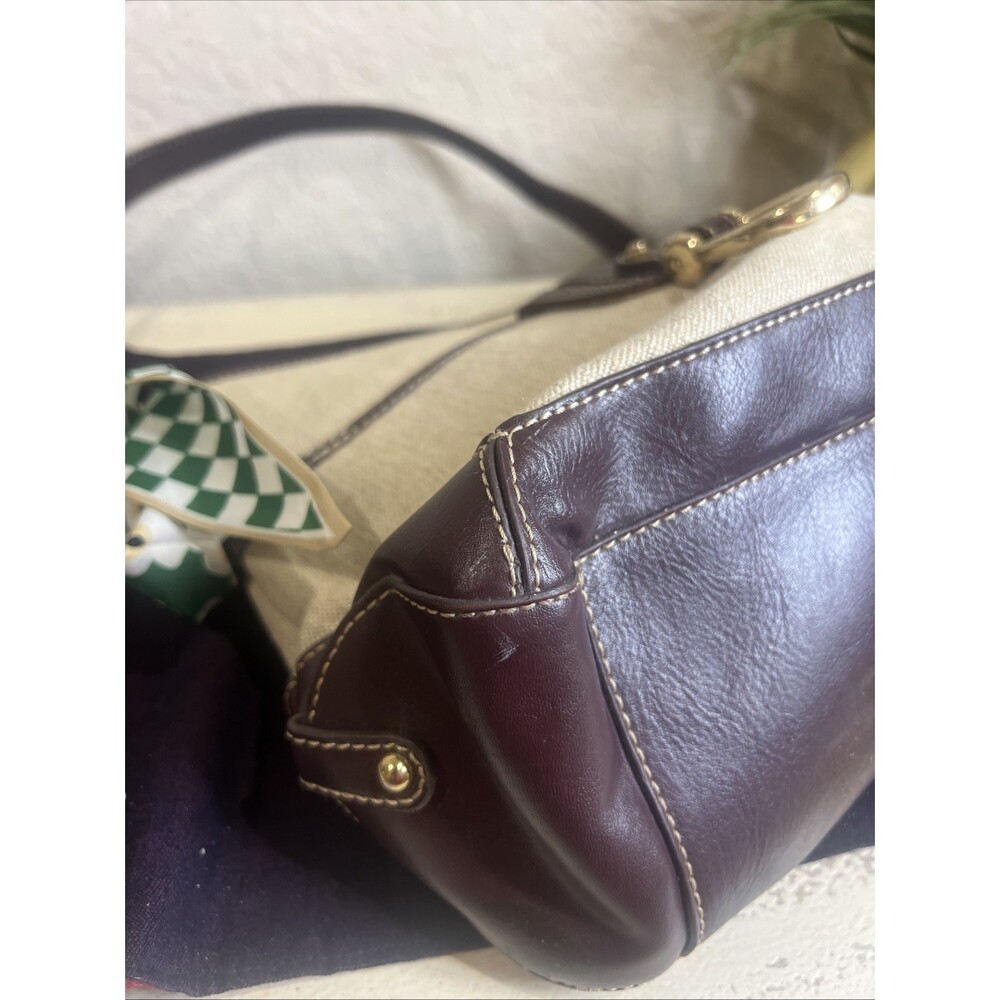 Etienne Aigner Vintage Classic Minimalist Brown And Beige Handbag Purse - Picture 4 of 15